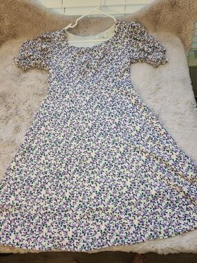 Avantlook Floral Puff Sleeve Mini Dress - Size M